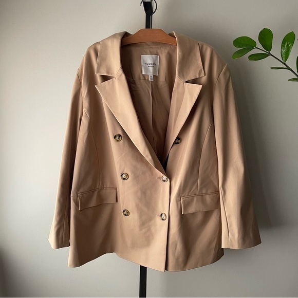 hudson north Jackets & Blazers - Hudson Double-Breasted Tan Blazer Jacket size 20